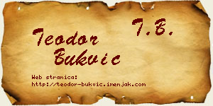 Teodor Bukvić vizit kartica